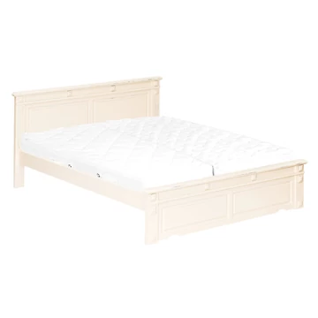 ANT140 termék, fenyő franciaágy, festett fehér batikolt felületű, borovi fenyő ágy, 140x200-as fekvőfelülettel, fix kivitel