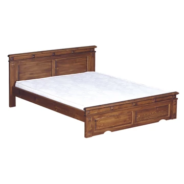 CLA180 termék, fenyő franciaágy, pácolt dió színú borovi fenyő ágy, 180x200-as fekvőfelülettel, fix kivitel
